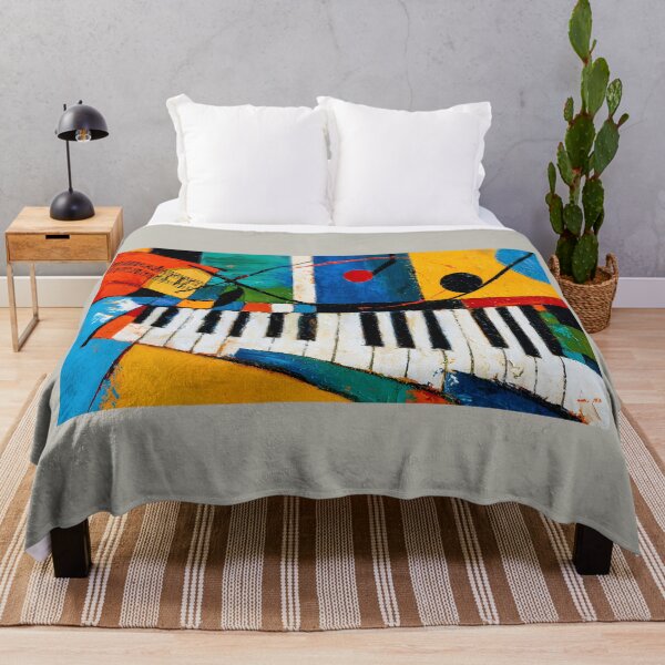 Item preview, Abstract Piano Rhythm - Bold Geometric Art with Vibrant Colors Musical Notes and Dynamic Energy designed and sold by OlfactoART Studio.