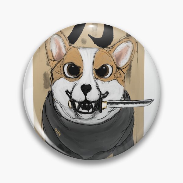 Item preview, ninja corgi sticker designed and sold by Gildedshadow.