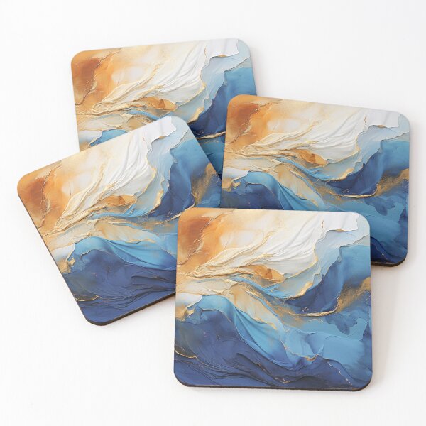 Item preview, Breathtaking Blues, Cream And Golden Angel Wings Abstract designed and sold by DEC02.
