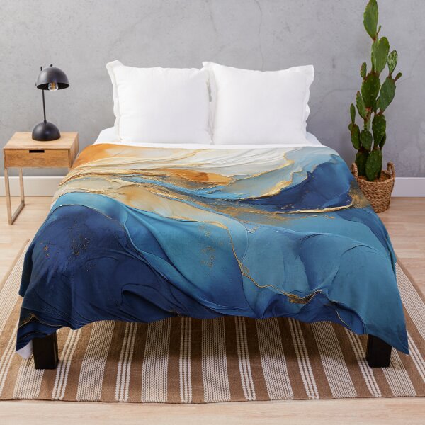 Item preview, Breathtaking Blues, Cream And Golden Angel Wings Abstract designed and sold by DEC02.