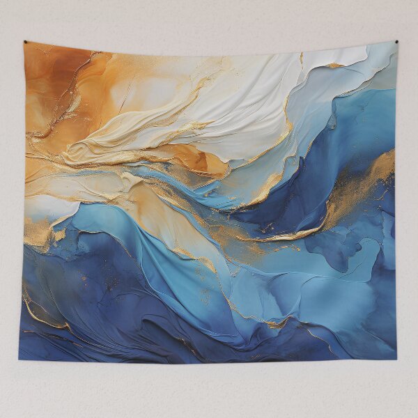 Item preview, Breathtaking Blues, Cream And Golden Angel Wings Abstract designed and sold by DEC02.