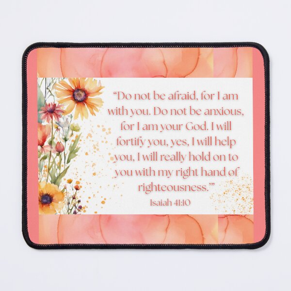 Item preview, JW Scriptural Coral Sunflower Wildflower Bible Quote Isaiah 41:10 designed and sold by Janna Perry Designs.