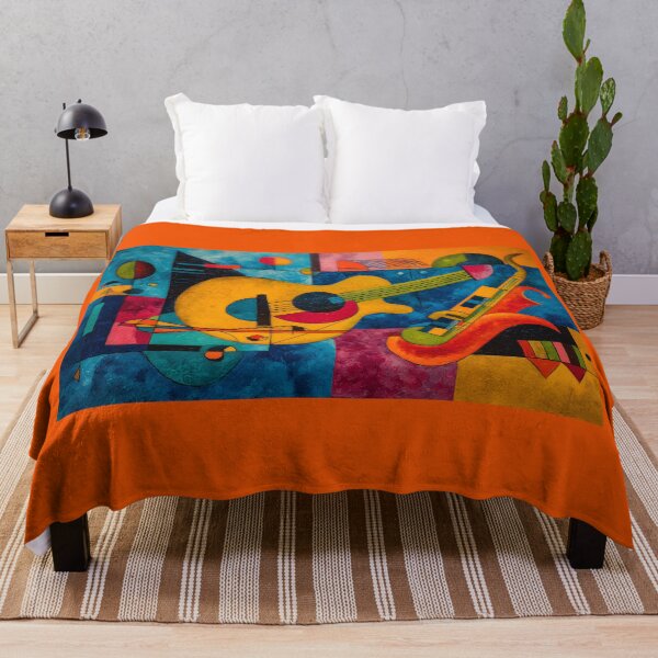 Item preview, Abstract Guitar and Saxophone with Bold Geometric Shapes - Rhythmic Fusion of Circles, Rectangles, and Sweeping Curves Bursting with Musical Energy designed and sold by OlfactoART Studio.