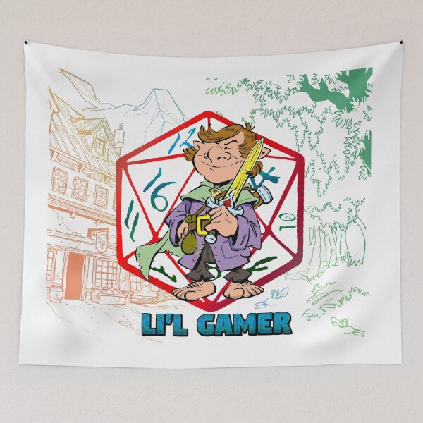 Item preview, Li'l Gamer Boy with Background designed and sold by PenandForge.