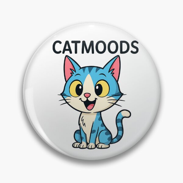 Item preview, CatMoods | Cute Blue Cartoon Cat – Funny Big Eyes Animal Design designed and sold by CatMoods.
