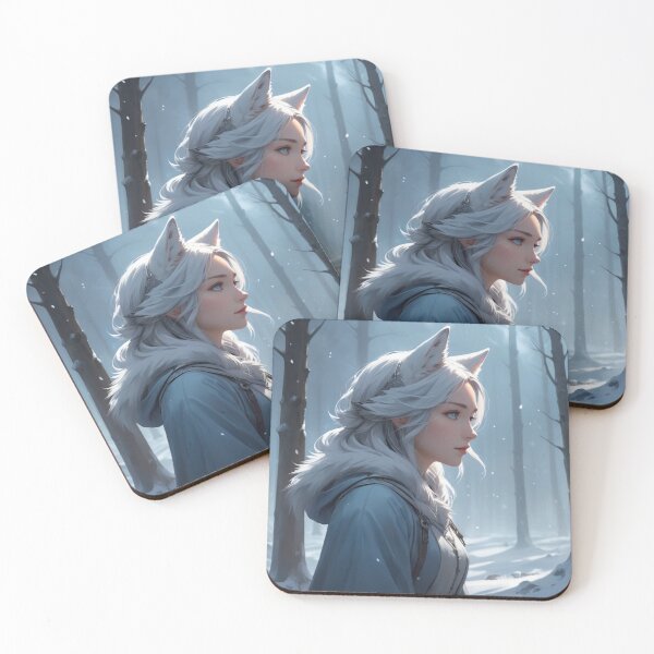 Artikelvorschau, Schneefuchs Mädchen – Fantasy Winter Portrait entworfen und verkauft von DreamistStore.