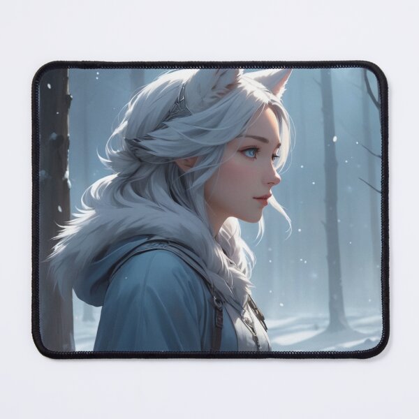 Item preview, Snow Fox Girl – Fantasy Winter Portrait designed and sold by DreamistStore.