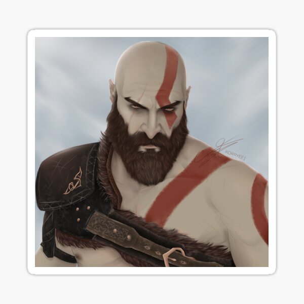 Vista previa del artículo con la obra «"Niño". | Pegatina de Kratos [God of War]», diseñado y vendido por KorryeeArt.