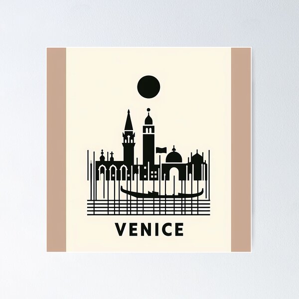 Item preview, Minimal Venice Poster designed and sold by Visual Nomad Club.