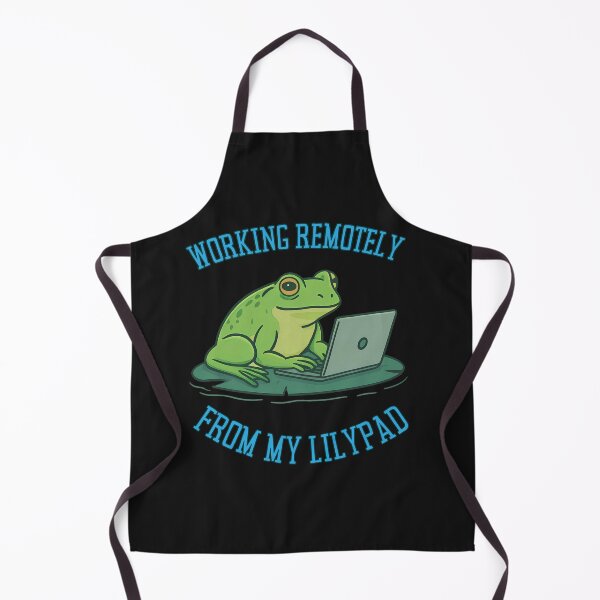 Item preview, Working Remotely From My Lilypad: Funny Frog Laptop Art designed and sold by elynne9.
