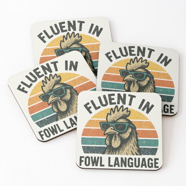 Item preview, Fluent in Fowl Language – Funny Retro Chicken Joke Design for Stickers, Tees & Backyard Poultry Humor Gifts designed and sold by FieldHouseTees.