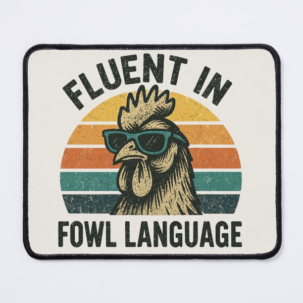 Item preview, Fluent in Fowl Language – Funny Retro Chicken Joke Design for Stickers, Tees & Backyard Poultry Humor Gifts designed and sold by FieldHouseTees.