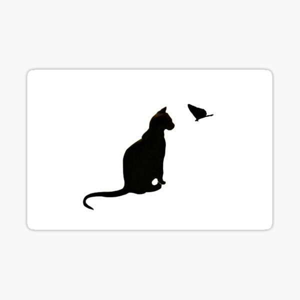 Item preview, Black cat and a butterfly designed and sold by Fotobabayaga.