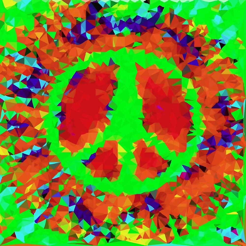 Red Green Trippy Tie Dye Peace Sign By Vicky Brago Mitchell® Redbubble 