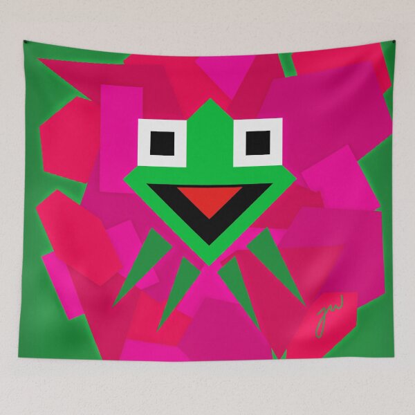 Item preview, Geometric Kermit (version 3/3 - pink background) designed and sold by Jessiwins19.