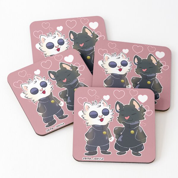 Item preview, Pink Gojo Cat and Geto Cat JJK SatoSugu designed and sold by birbjoanna.