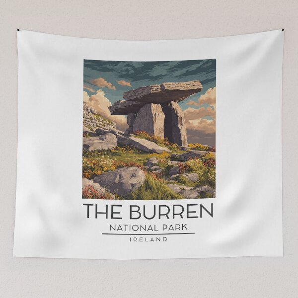 Item preview, A Vintage Illustration of The Burren National Park - Ireland  designed and sold by GoodOldVintage.