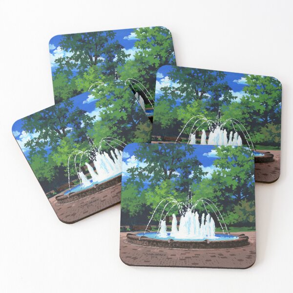 Item preview, Naperville, Illinois, Fredenhagen Fountain along the Riverwalk, Painting the Town Series designed and sold by GalleryTrio.