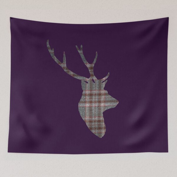 Item preview, Stag in Red and Grey Tartan designed and sold by Murph's Images.