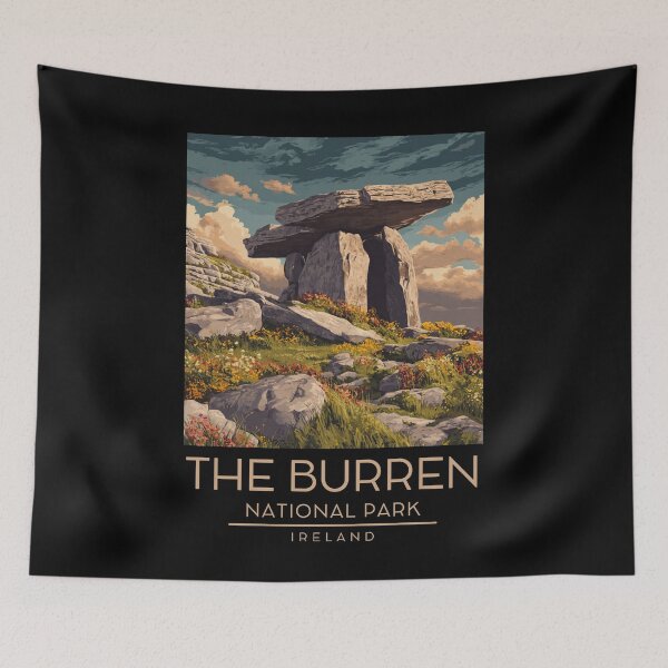 Item preview, A Vintage Illustration of The Burren National Park - Ireland  designed and sold by GoodOldVintage.