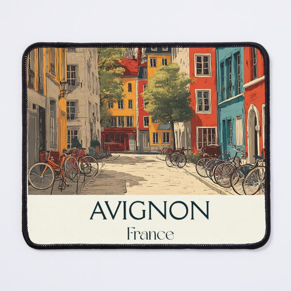 Item preview, Avignon France Travel Art – Vintage Poster of Medieval Cityscape designed and sold by TuncGK.