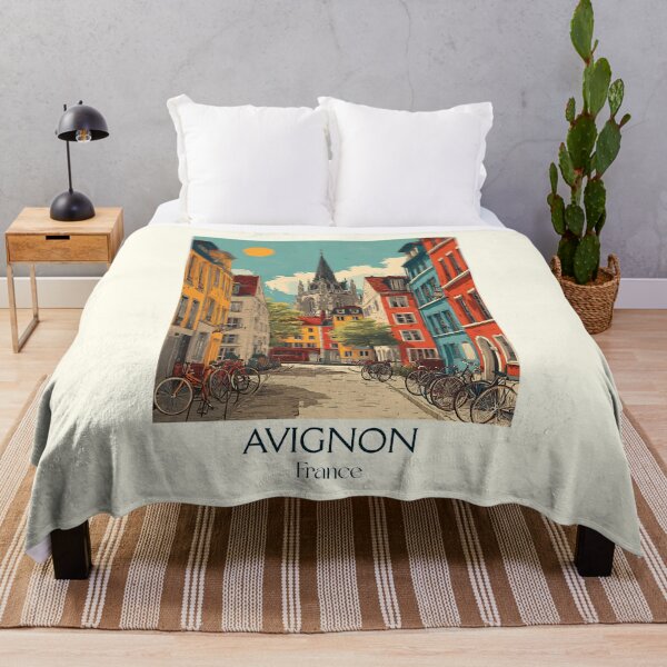 Item preview, Avignon France Travel Art – Vintage Poster of Medieval Cityscape designed and sold by TuncGK.