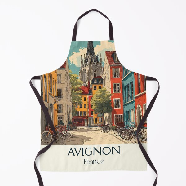 Item preview, Avignon France Travel Art – Vintage Poster of Medieval Cityscape designed and sold by TuncGK.