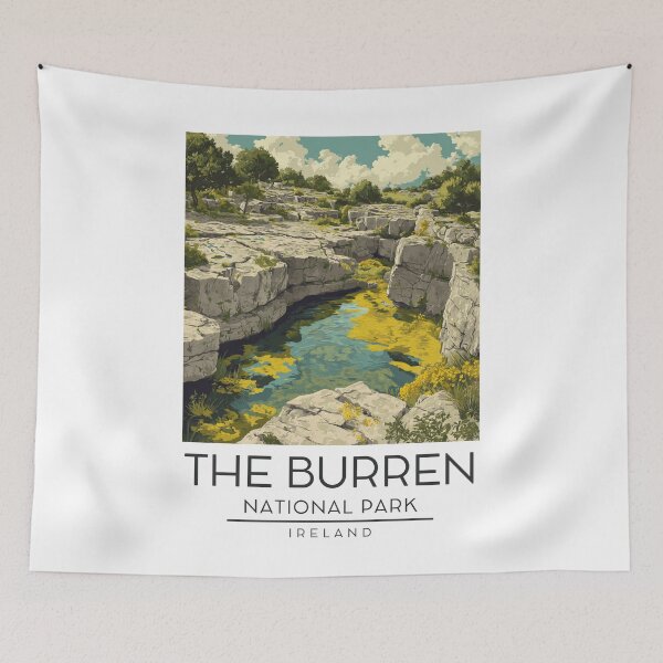 Item preview, A Vintage Illustration of The Burren National Park - Ireland  designed and sold by GoodOldVintage.