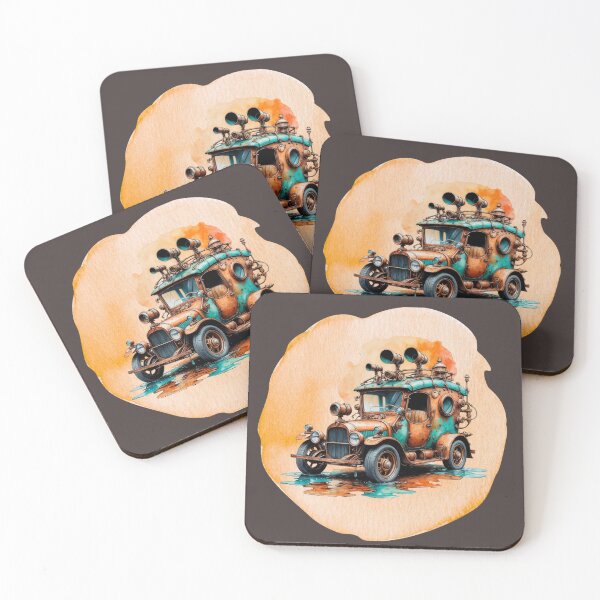 Item preview, Steampunk Watercolor Vintage Car Illustration designed and sold by sneidere9dace.