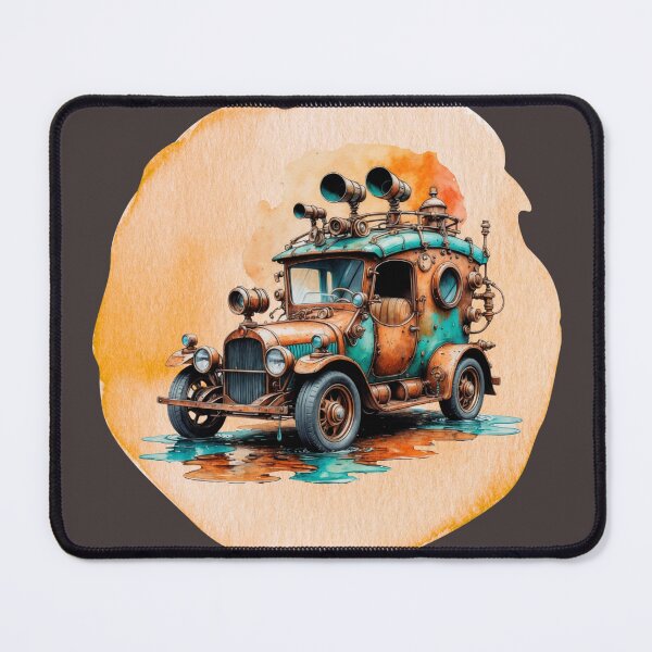 Item preview, Steampunk Watercolor Vintage Car Illustration designed and sold by sneidere9dace.