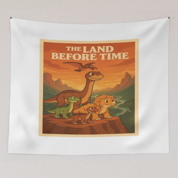 Item preview, The Land Before Time – Vintage Cliffside Poster designed and sold by DreamistStore.