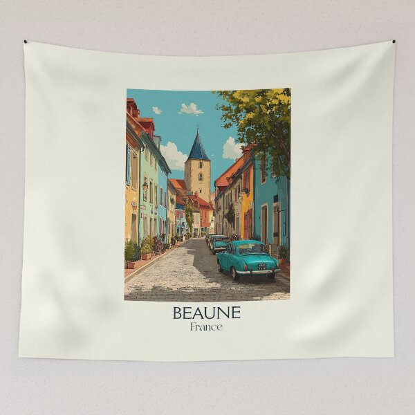 Item preview, Beaune France Travel Poster – Burgundy Wine Town Vintage Print designed and sold by TuncGK.