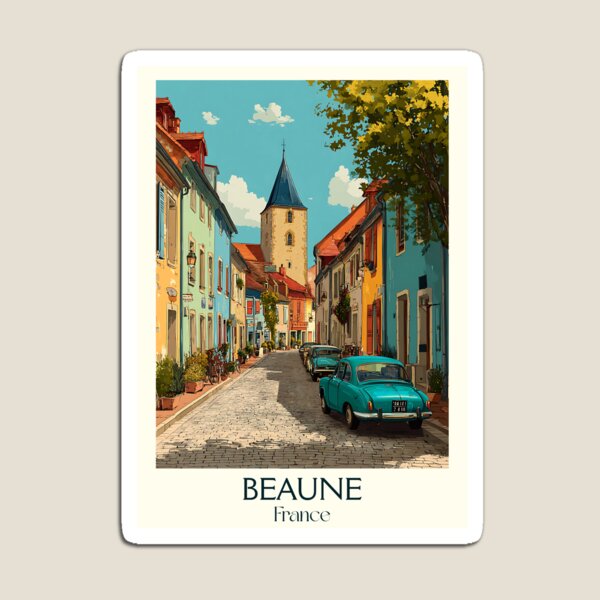 Item preview, Beaune France Travel Poster – Burgundy Wine Town Vintage Print designed and sold by TuncGK.