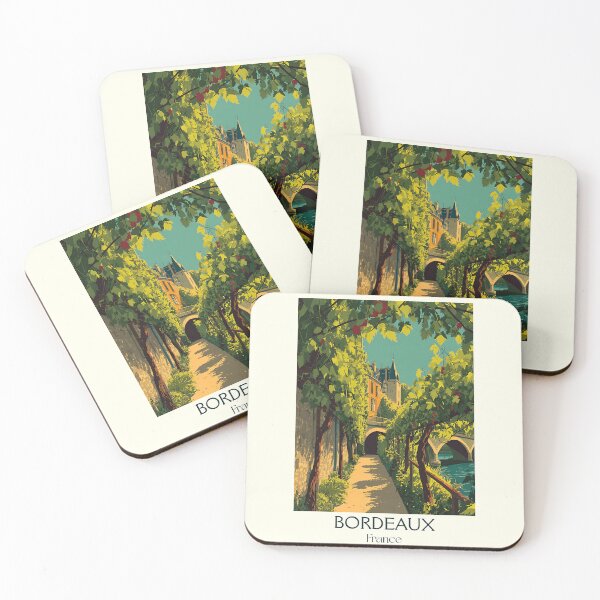 Item preview, Bordeaux Vintage Poster – Forest Pathway in the Wine Capital designed and sold by TuncGK.
