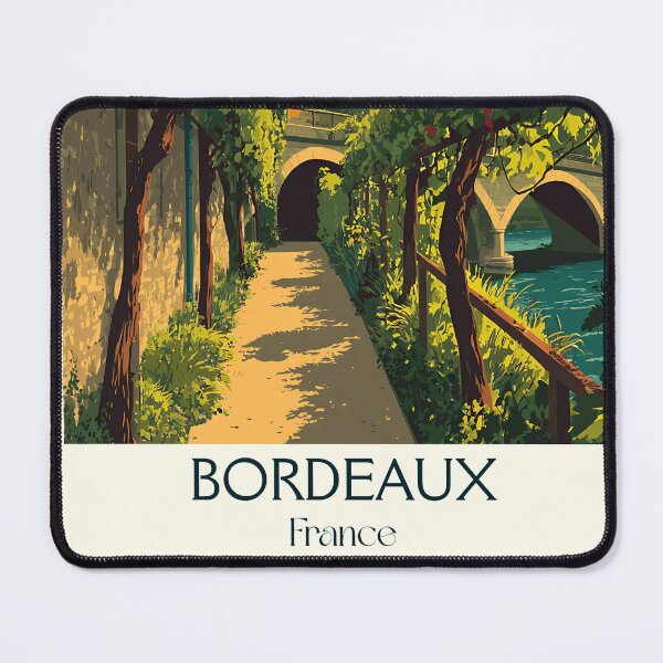 Item preview, Bordeaux Vintage Poster – Forest Pathway in the Wine Capital designed and sold by TuncGK.