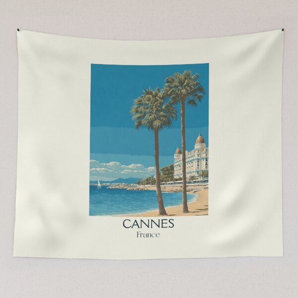 Item preview, Cannes France Poster – Vintage French Riviera Beach Artwork designed and sold by TuncGK.