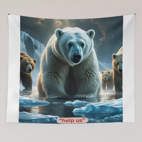 Item preview, Help Us – Polar Bears on Thin Ice designed and sold by sniffpad.