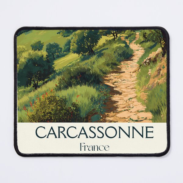 Item preview, Carcassonne France Poster – Vintage Medieval Fortress City Art designed and sold by TuncGK.