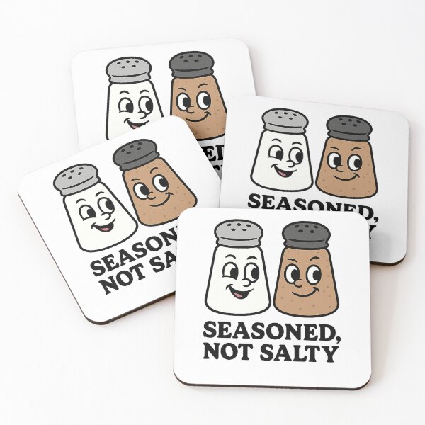 Item preview, Seasoned, Not Salty – Funny Salt & Pepper Duo designed and sold by IQTribe.