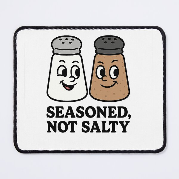 Item preview, Seasoned, Not Salty – Funny Salt & Pepper Duo designed and sold by IQTribe.