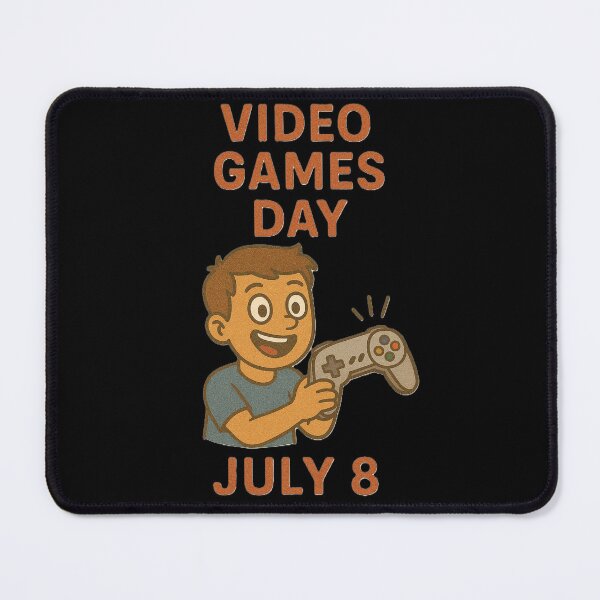 Aperçu de l'œuvre Journée nationale des jeux vidéo le 8 juillet créée et vendue par JDAShirts.