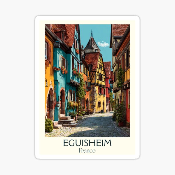Item preview, Eguisheim France Poster – Vintage Alsace Wine Village Artwork designed and sold by TuncGK.