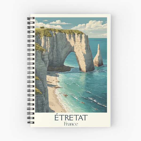Item preview, Étretat France Poster – Vintage Coastal Cliff Seaside Print designed and sold by TuncGK.