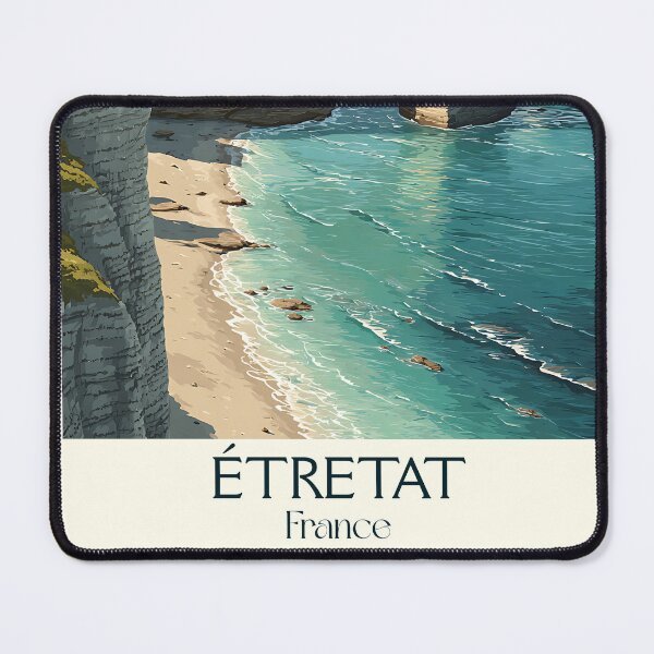 Item preview, Étretat France Poster – Vintage Coastal Cliff Seaside Print designed and sold by TuncGK.