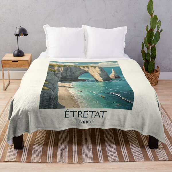 Item preview, Étretat France Poster – Vintage Coastal Cliff Seaside Print designed and sold by TuncGK.