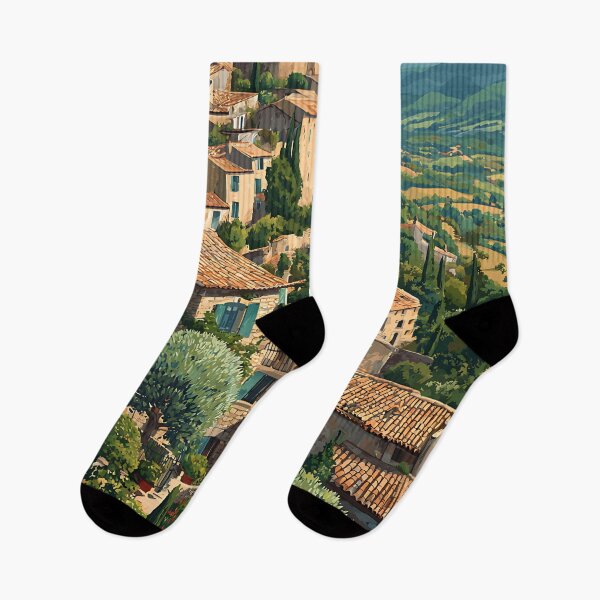 Item preview, Gordes France Poster – Vintage Hilltop Village Travel Print designed and sold by TuncGK.