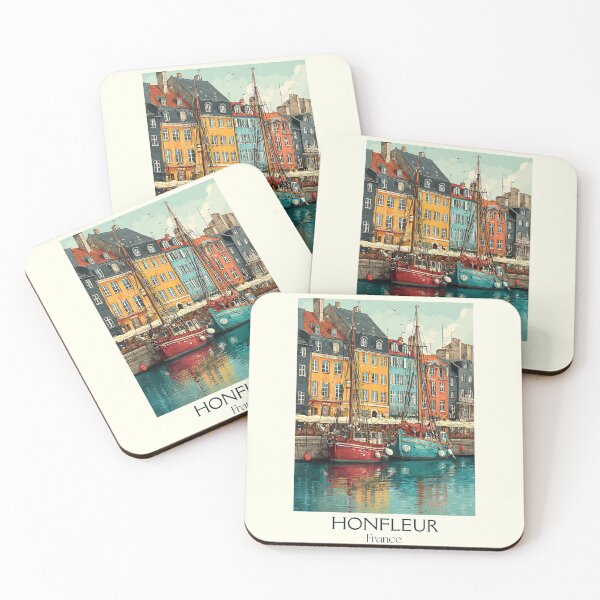 Item preview, Honfleur France Poster – Vintage Port Town Travel Art designed and sold by TuncGK.