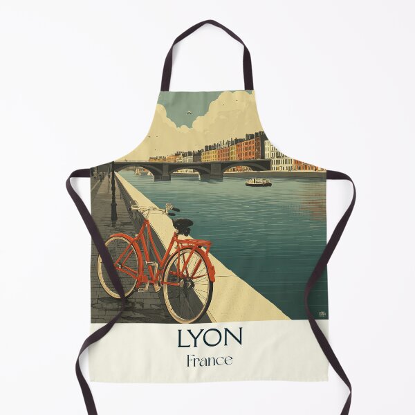 Item preview, Lyon France Poster – Vintage Cityscape with Bicycle Scene designed and sold by TuncGK.