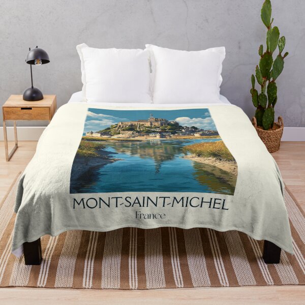 Item preview, Mont-Saint-Michel Poster – Vintage Island Abbey Travel Art designed and sold by TuncGK.