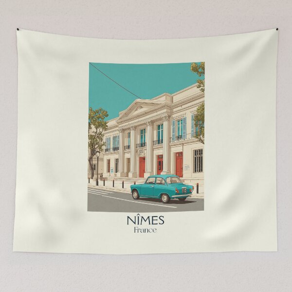 Item preview, Nîmes France Poster – Vintage Roman Heritage Travel Art designed and sold by TuncGK.